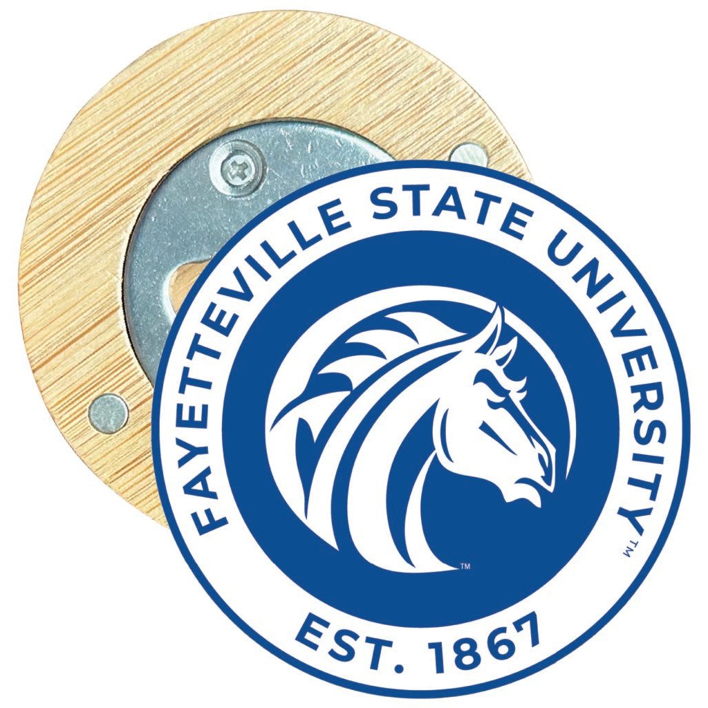 Fayetteville State University Round Wood Magnetic Bottle Opener 2.5" Officially Licensed Collegiate Product Image 1