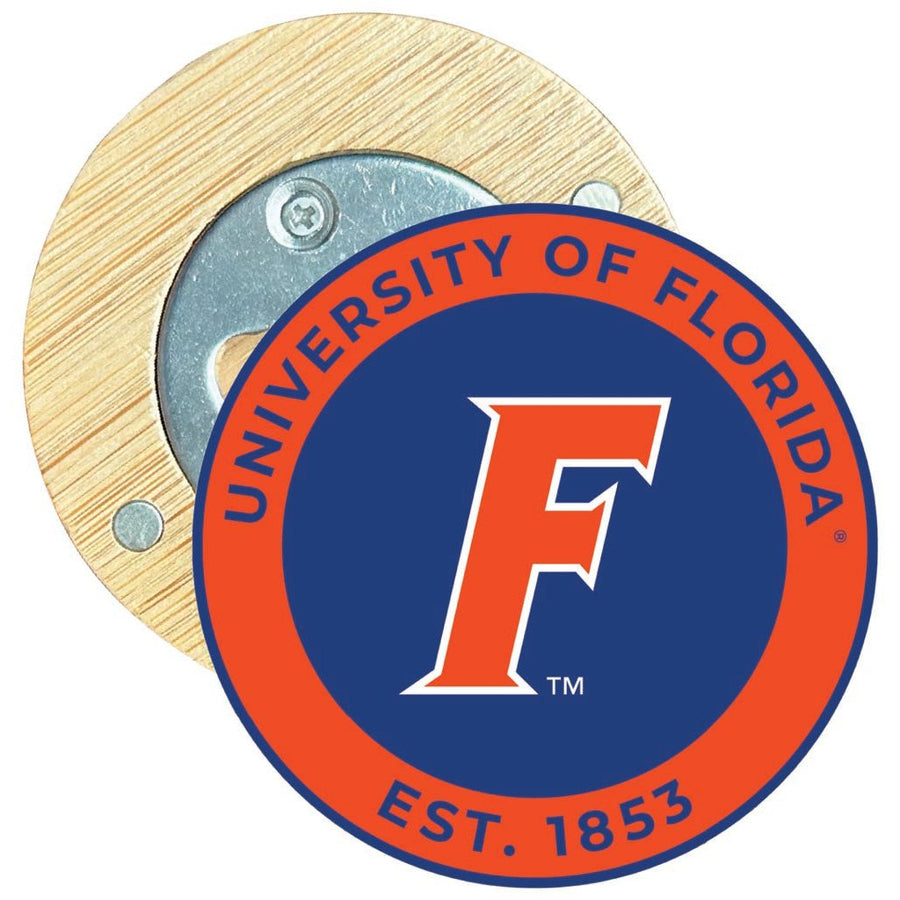 Florida Gators Round Wood Magnetic Bottle Opener 2.5" Officially Licensed Collegiate Product Image 1