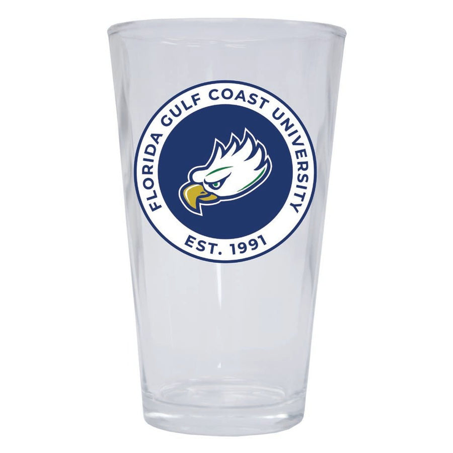 Florida Gulf Coast Eagles 16 oz Pint Glass Circle Design Officially Licensed Collegiate Product Image 1