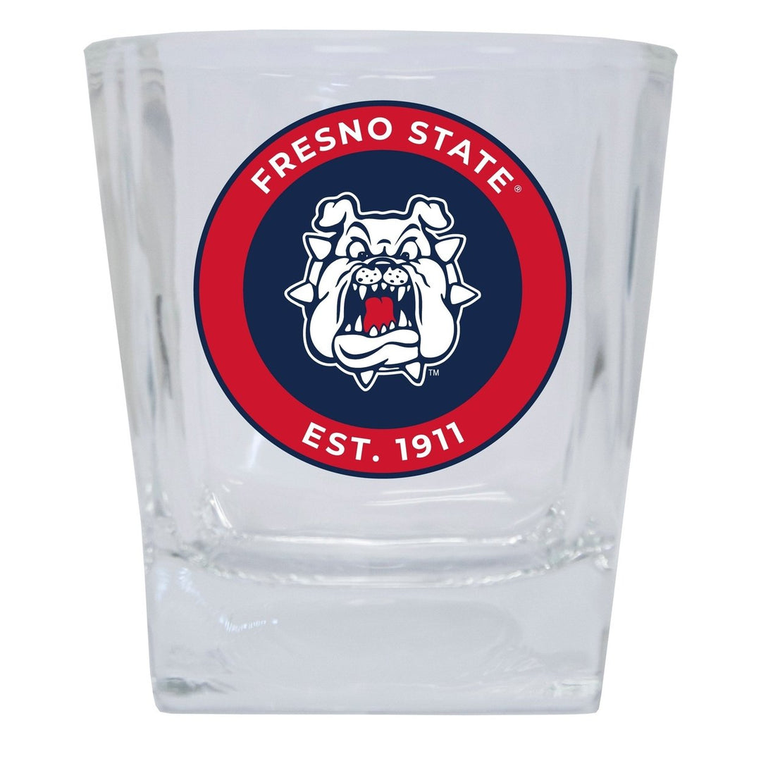 Fresno State Bulldogs 10 oz Whiskey Rocks Glass Circle Design Officially Licensed Collegiate Product Image 1