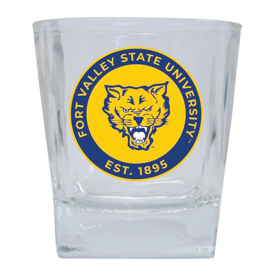 Fort Valley State University 10 oz Whiskey Rocks Glass Circle Design Officially Licensed Collegiate Product Image 1