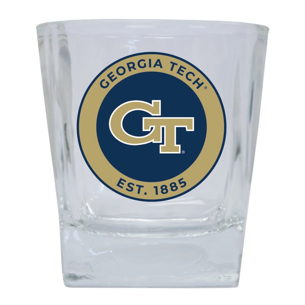 Georgia Tech Yellow Jackets 10 oz Whiskey Rocks Glass Circle Design Officially Licensed Collegiate Product Image 1