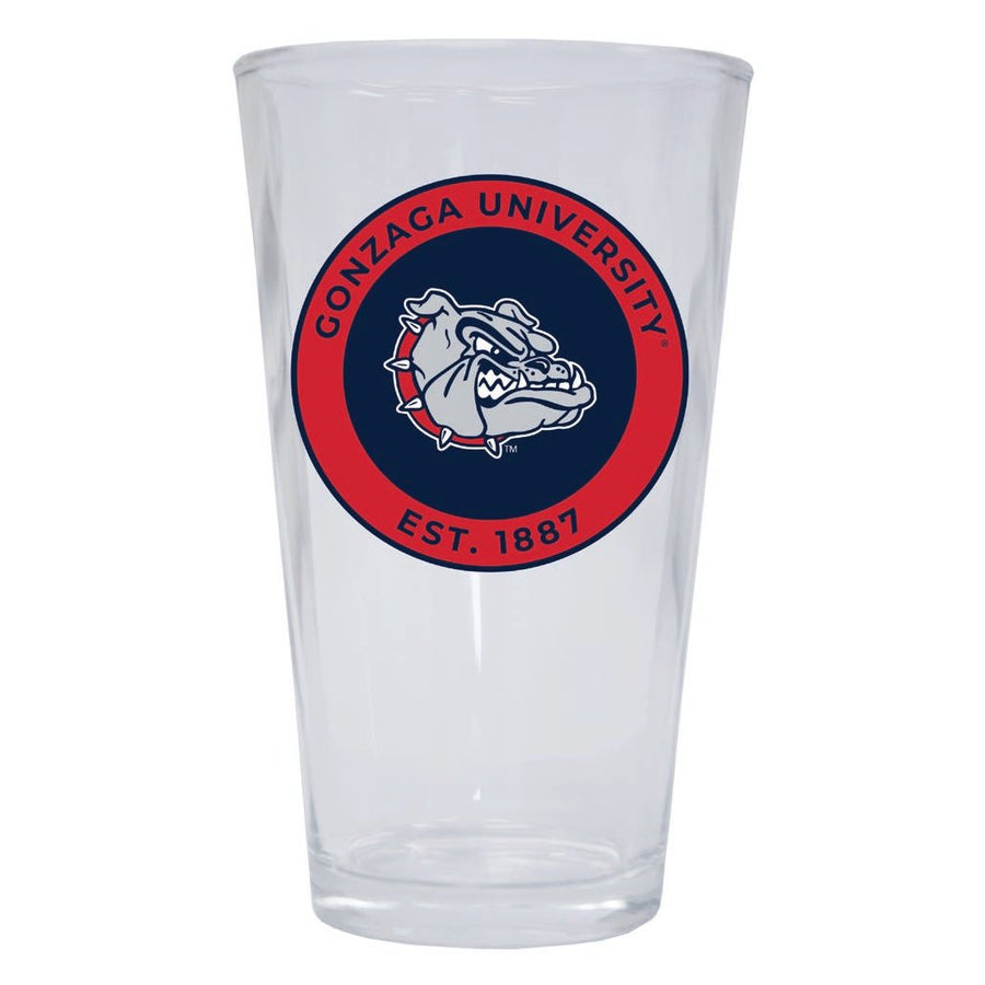 Gonzaga Bulldogs 16 oz Pint Glass Circle Design Officially Licensed Collegiate Product Image 1