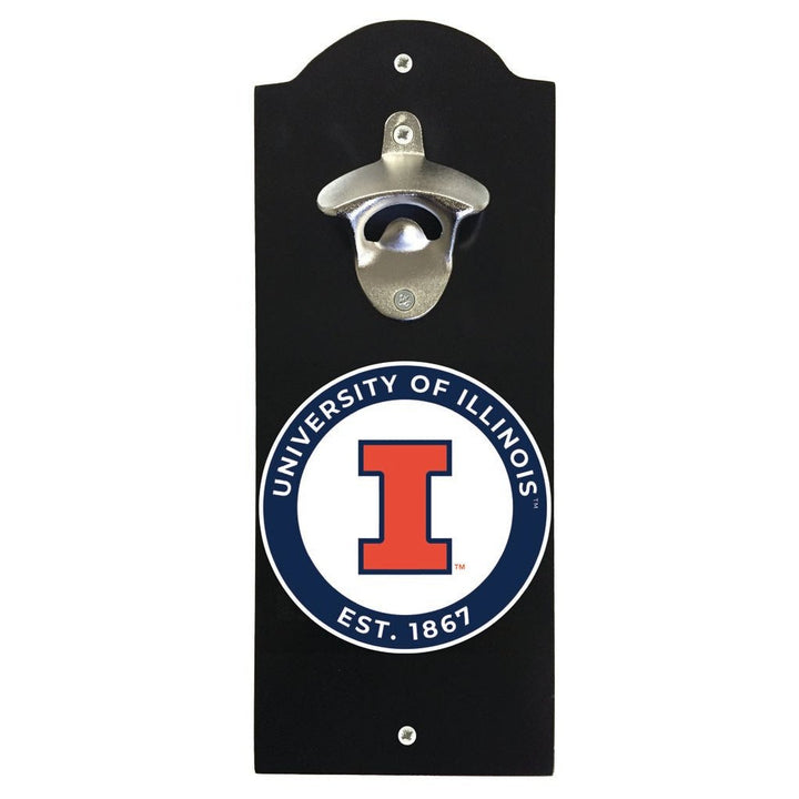 Illinois Fighting Illini Wall Mounted Bottle Opener Officially Licensed Collegiate Product Image 1