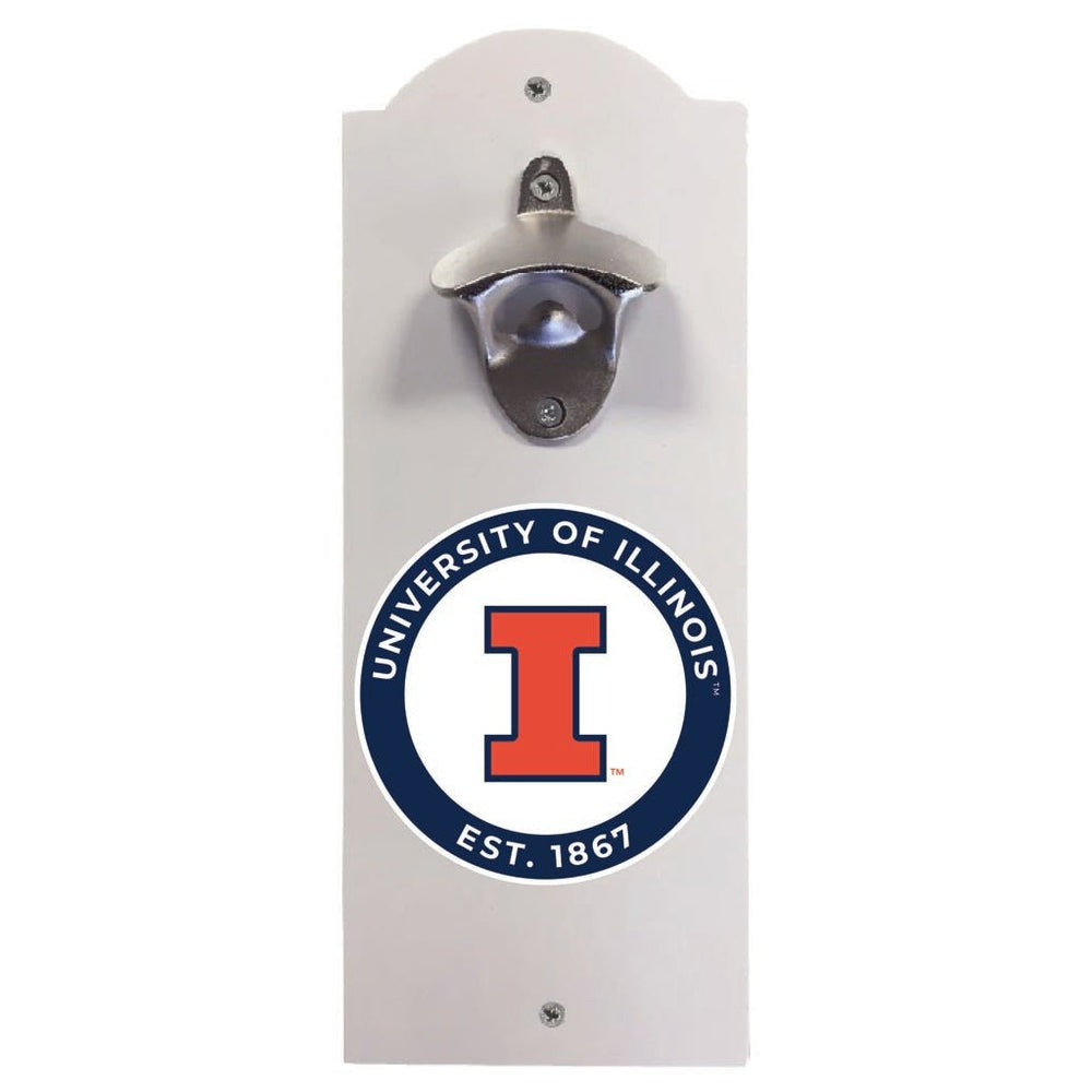 Illinois Fighting Illini Wall Mounted Bottle Opener Officially Licensed Collegiate Product Image 2