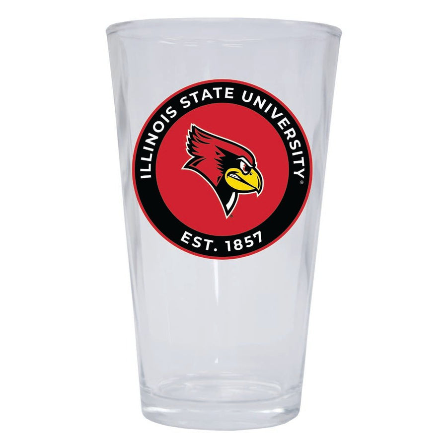 Illinois State Redbirds 16 oz Pint Glass Circle Design Officially Licensed Collegiate Product Image 1