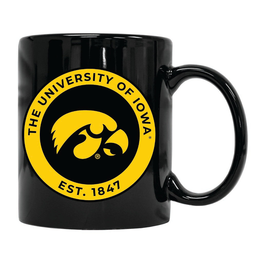 Iowa Hawkeyes 12 oz Ceramic Coffee Mug Circle Design Officially Licensed Collegiate Product Image 1