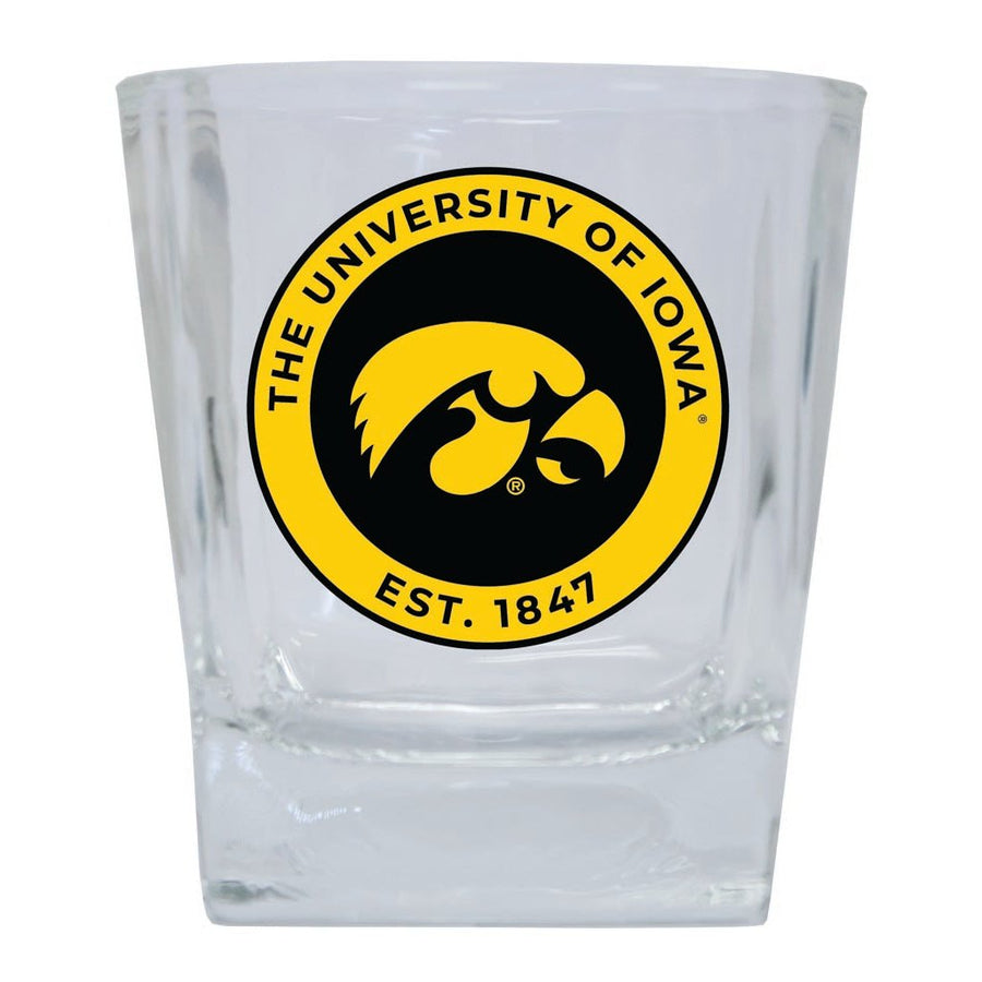 Iowa Hawkeyes 10 oz Whiskey Rocks Glass Circle Design Officially Licensed Collegiate Product Image 1