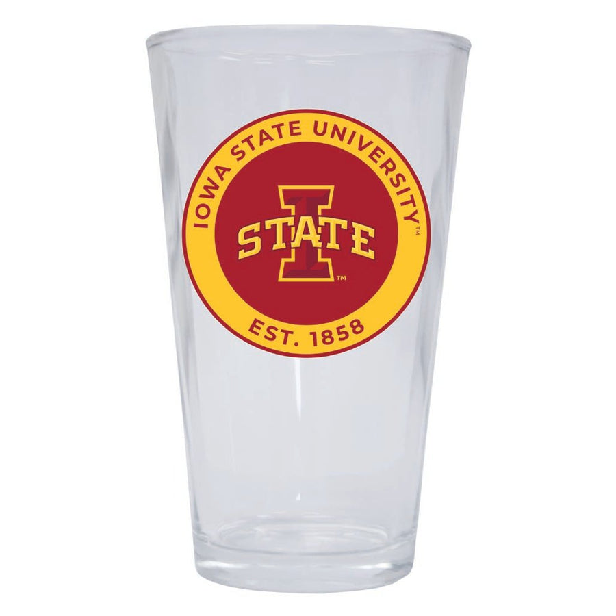 Iowa State Cyclones 16 oz Pint Glass Circle Design Officially Licensed Collegiate Product Image 1