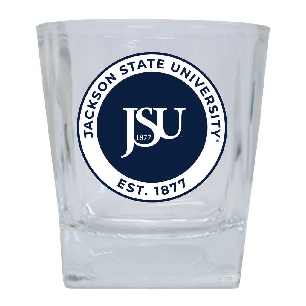 Jackson State University 10 oz Whiskey Rocks Glass Circle Design Officially Licensed Collegiate Product Image 1