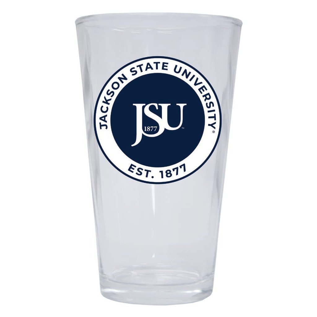 Jackson State University 16 oz Pint Glass Circle Design Officially Licensed Collegiate Product Image 1