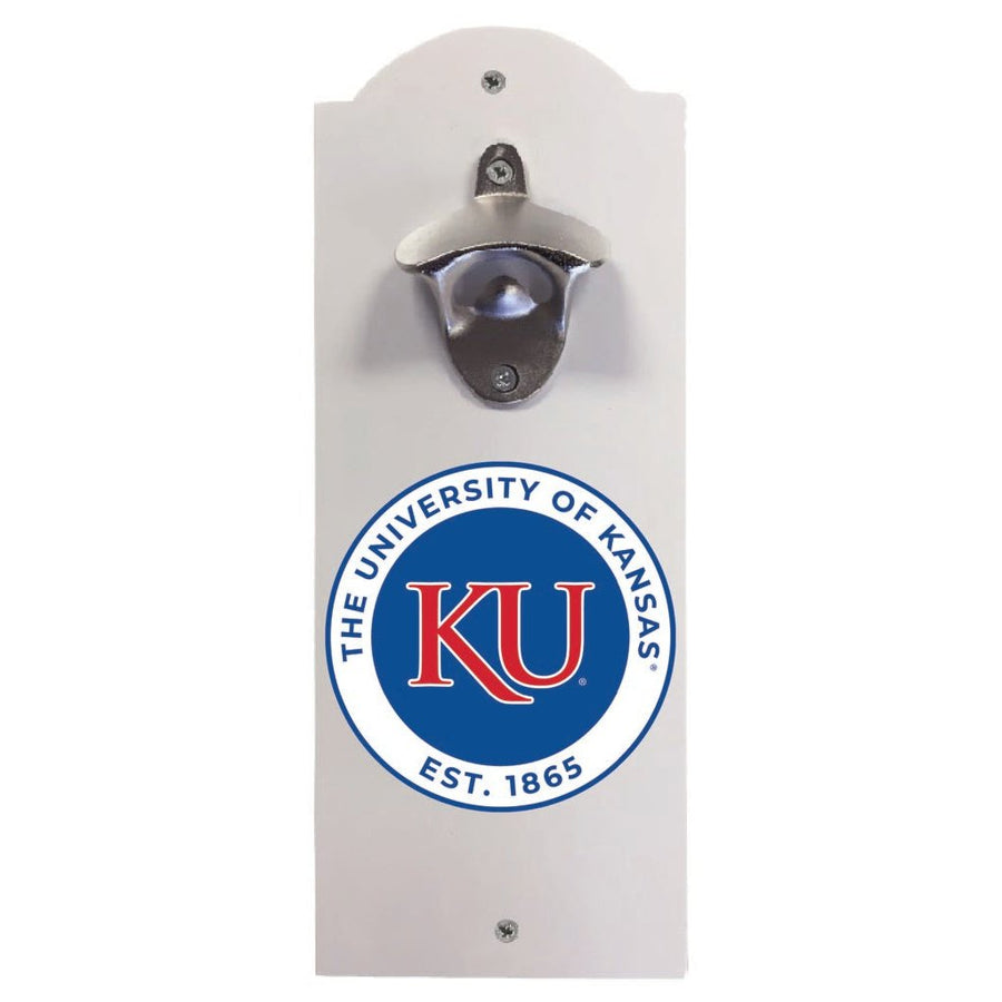 Kansas Jayhawks Wall Mounted Bottle Opener Officially Licensed Collegiate Product Image 1