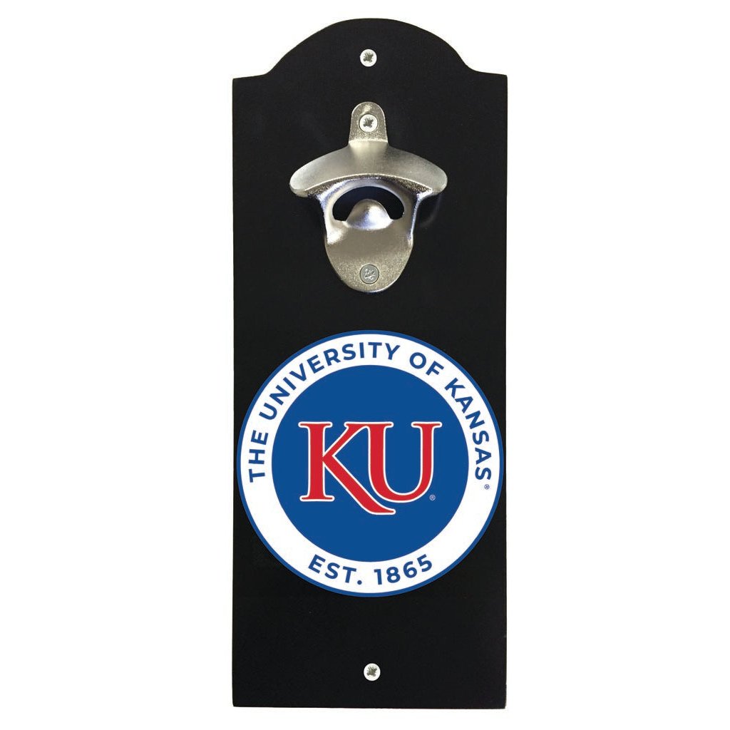 Kansas Jayhawks Wall Mounted Bottle Opener Officially Licensed Collegiate Product Image 2