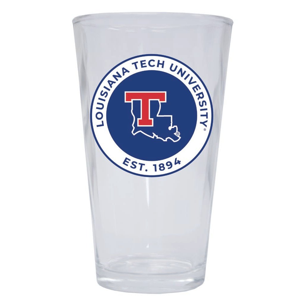 Louisiana Tech Bulldogs 16 oz Pint Glass Circle Design Officially Licensed Collegiate Product Image 1