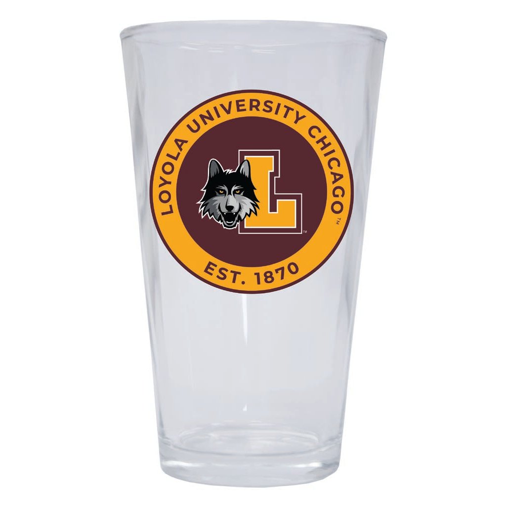 Loyola University Ramblers 16 oz Pint Glass Circle Design Officially Licensed Collegiate Product Image 1