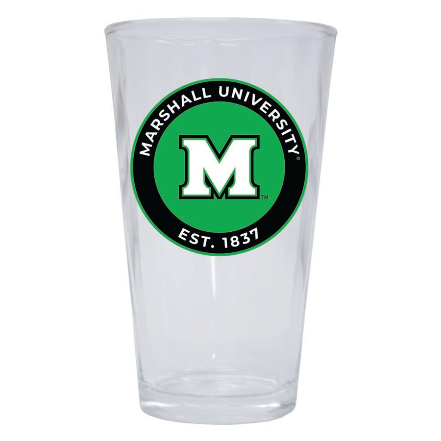 Marshall Thundering Herd 16 oz Pint Glass Circle Design Officially Licensed Collegiate Product Image 1