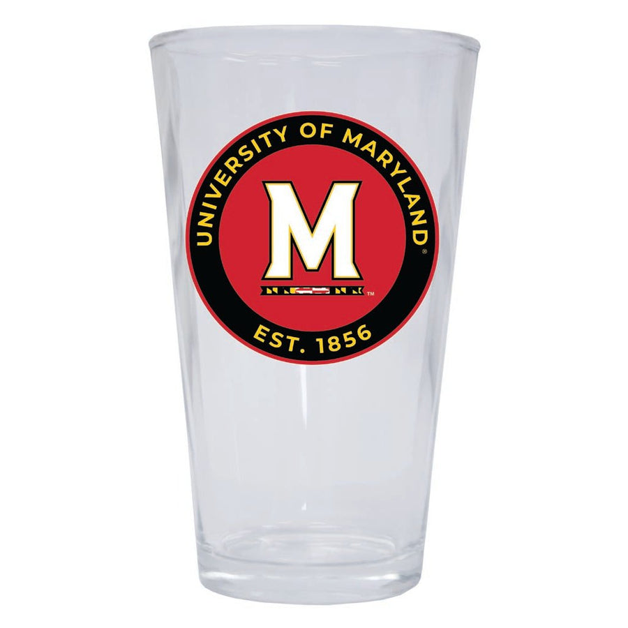 Maryland Terrapins 16 oz Pint Glass Circle Design Officially Licensed Collegiate Product Image 1