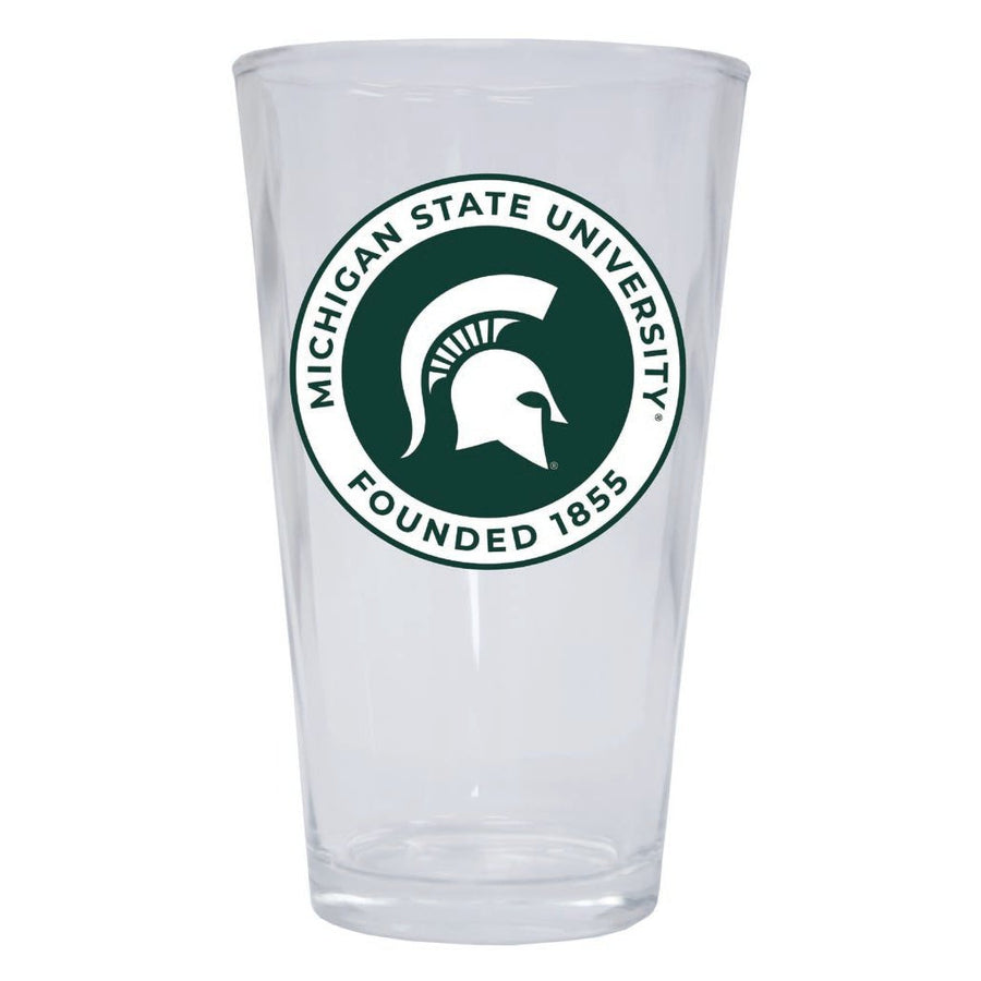 Michigan State Spartans 16 oz Pint Glass Circle Design Officially Licensed Collegiate Product Image 1