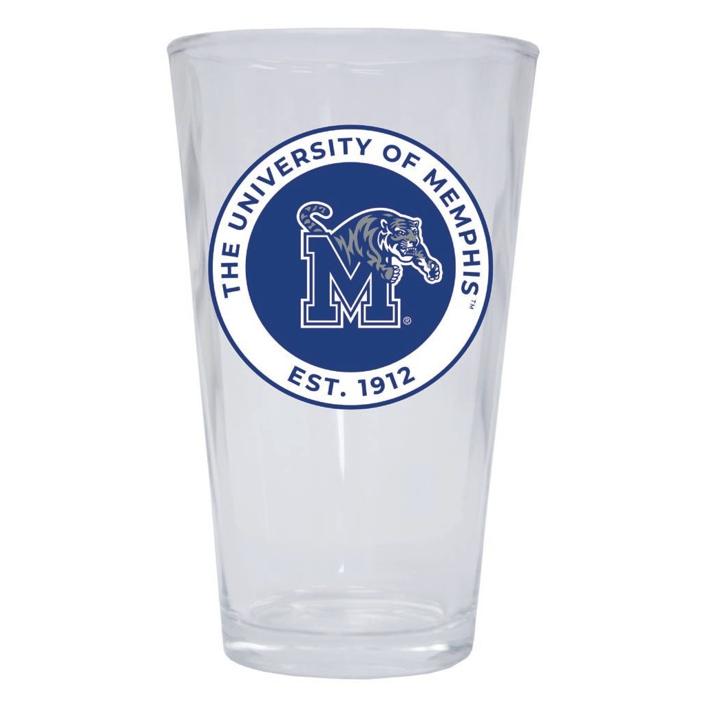 Memphis Tigers 16 oz Pint Glass Circle Design Officially Licensed Collegiate Product Image 1