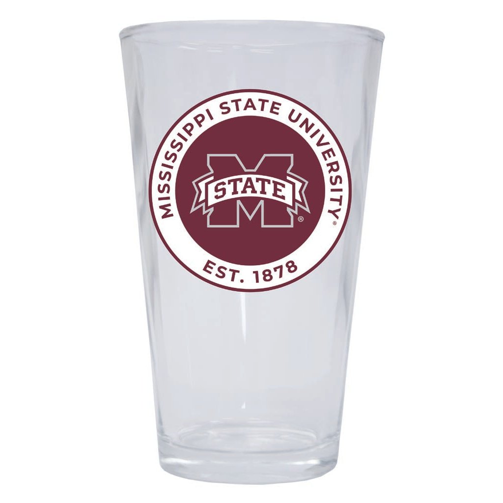 Mississippi State Bulldogs 16 oz Pint Glass Circle Design Officially Licensed Collegiate Product Image 1