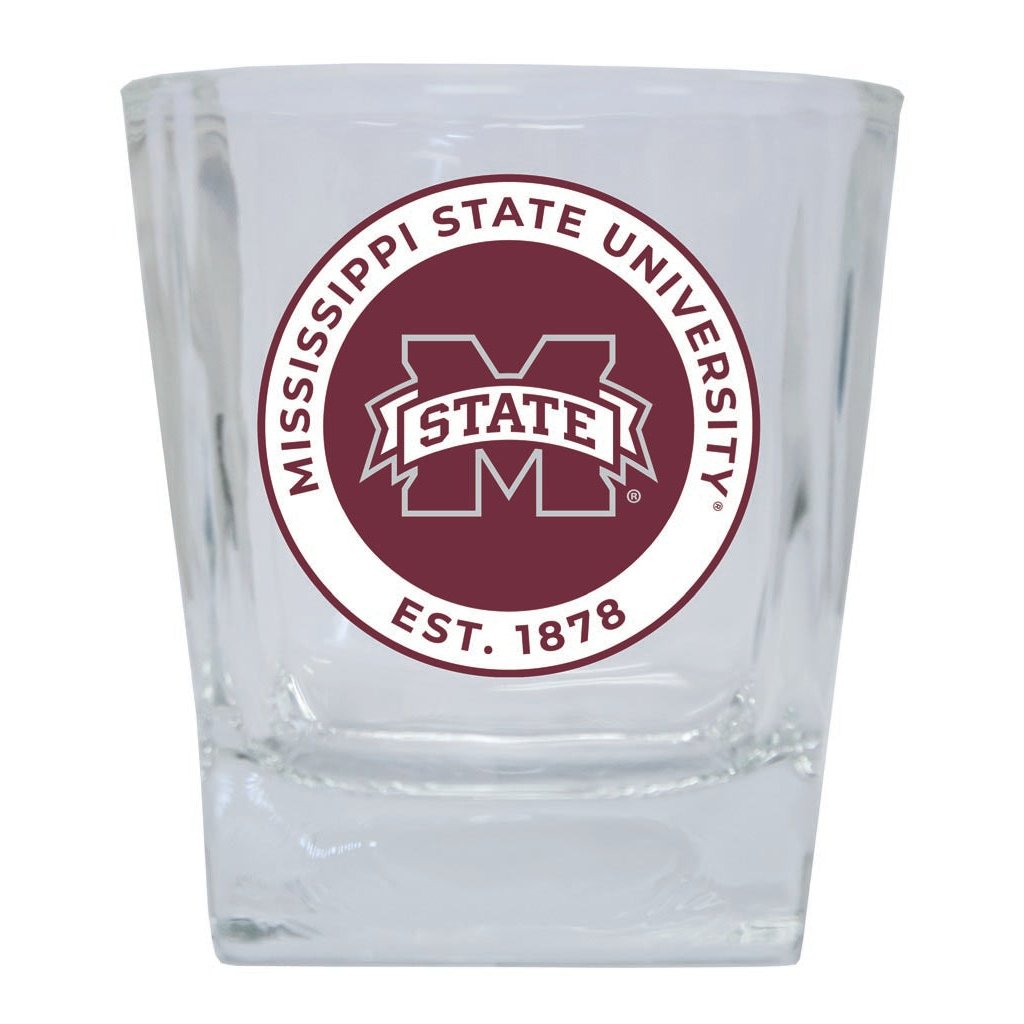 Mississippi State Bulldogs 10 oz Whiskey Rocks Glass Circle Design Officially Licensed Collegiate Product Image 1