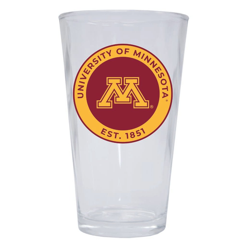 Minnesota Gophers 16 oz Pint Glass Circle Design Officially Licensed Collegiate Product Image 1