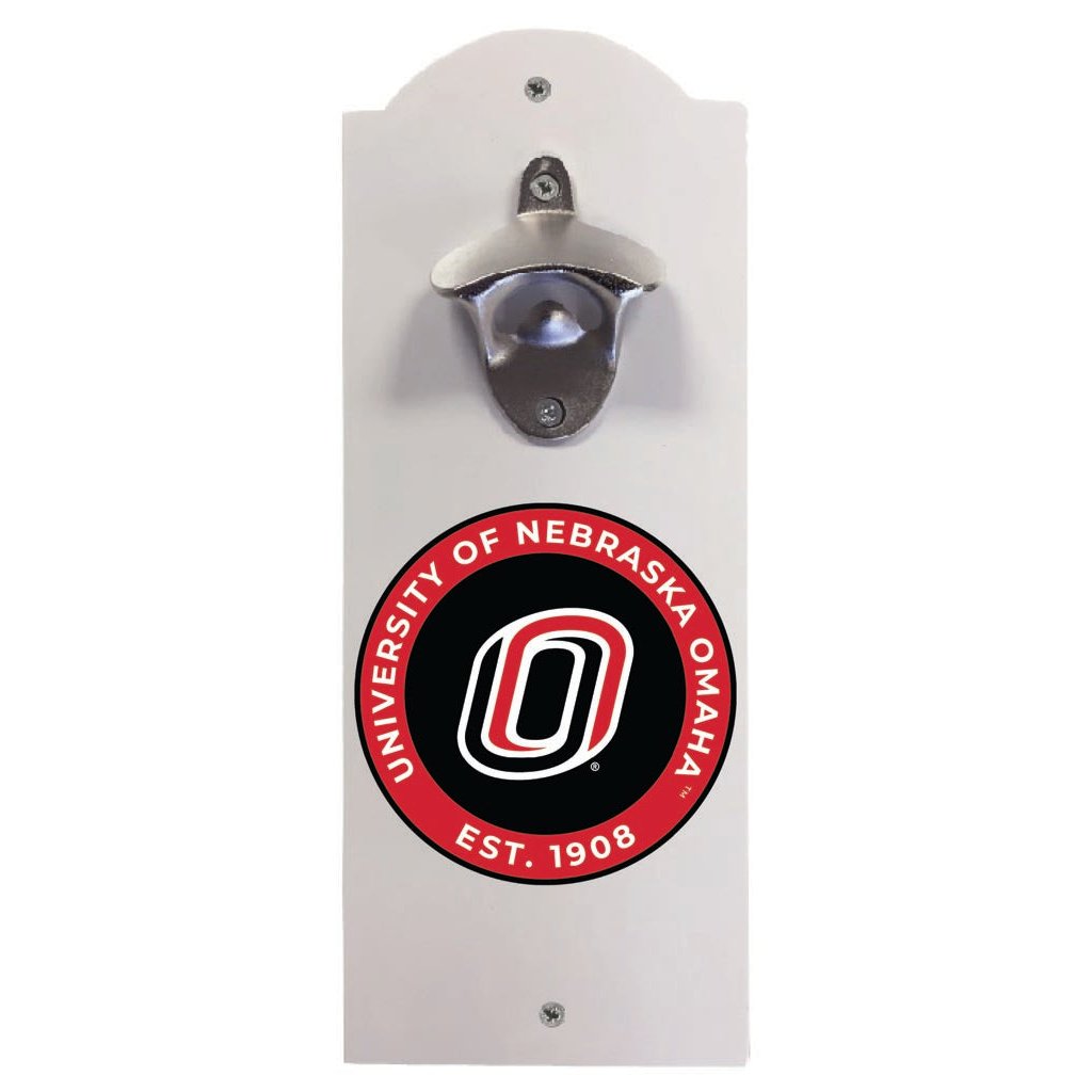 Nebraska at Omaha Wall Mounted Bottle Opener Officially Licensed Collegiate Product Image 1