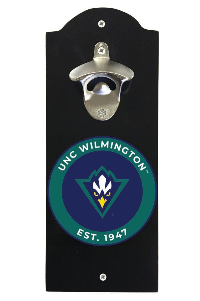 North Carolina Wilmington Seahawks Wall Mounted Bottle Opener Officially Licensed Collegiate Product Image 1