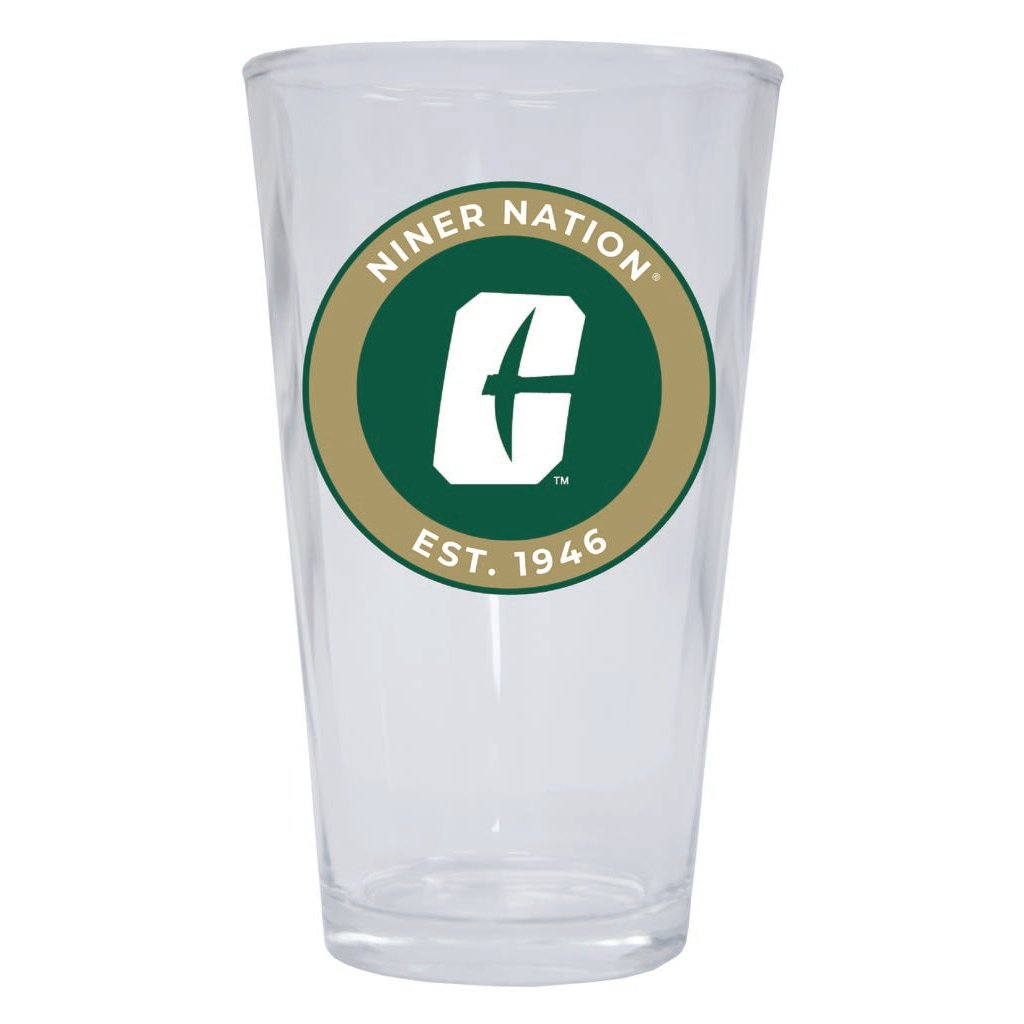 North Carolina Charlotte Forty-Niners 16 oz Pint Glass Circle Design Officially Licensed Collegiate Product Image 1