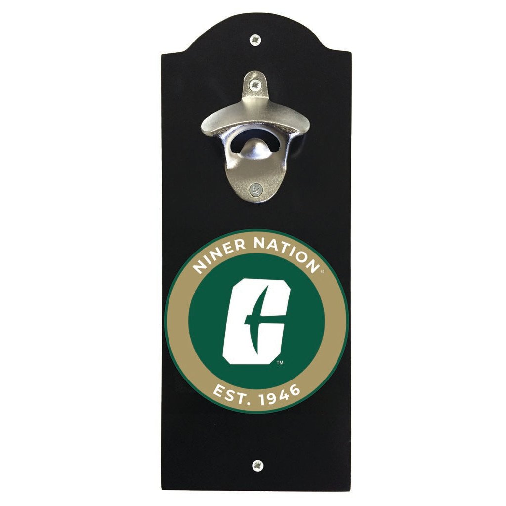 North Carolina Charlotte Forty-Niners Wall Mounted Bottle Opener Officially Licensed Collegiate Product Image 1