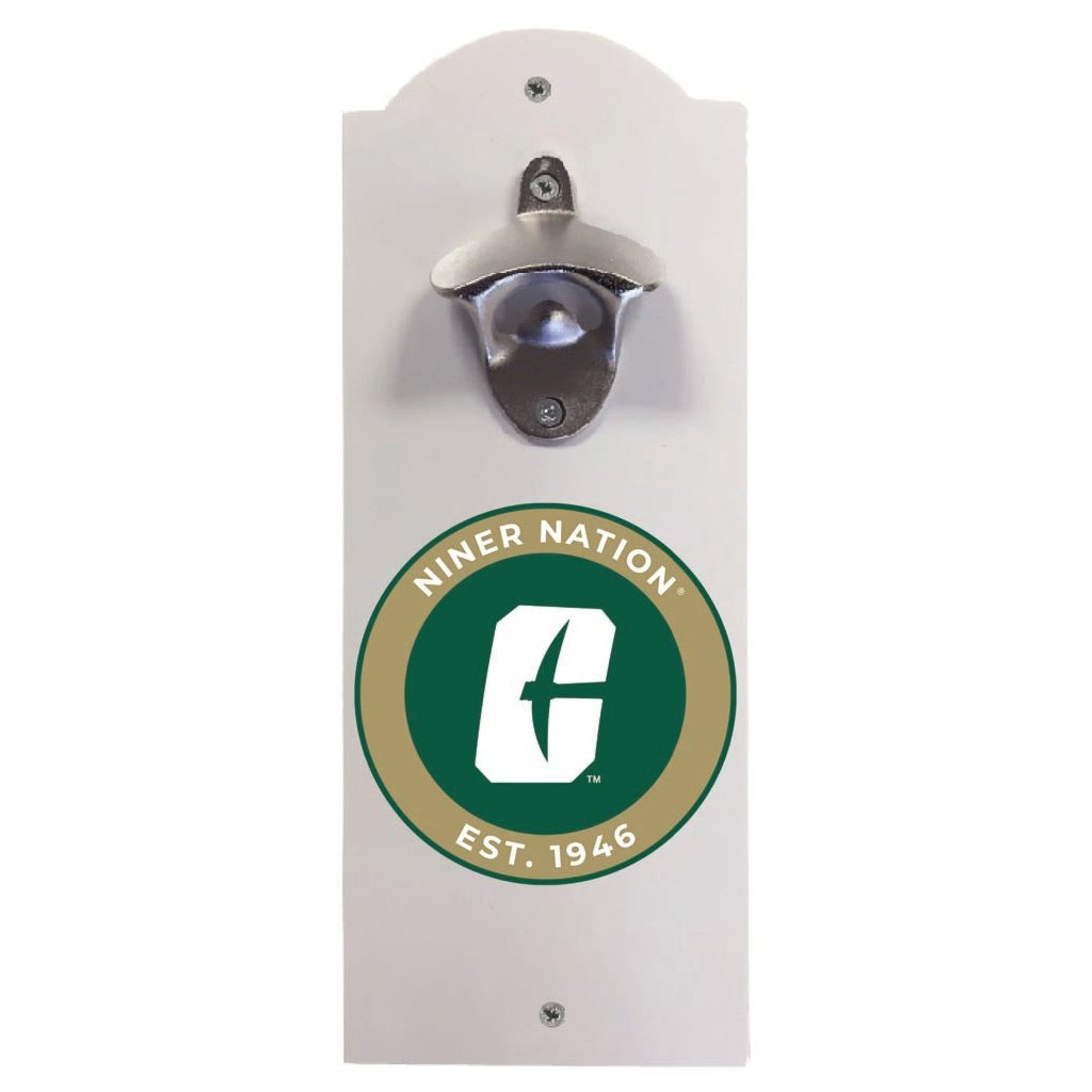 North Carolina Charlotte Forty-Niners Wall Mounted Bottle Opener Officially Licensed Collegiate Product Image 2