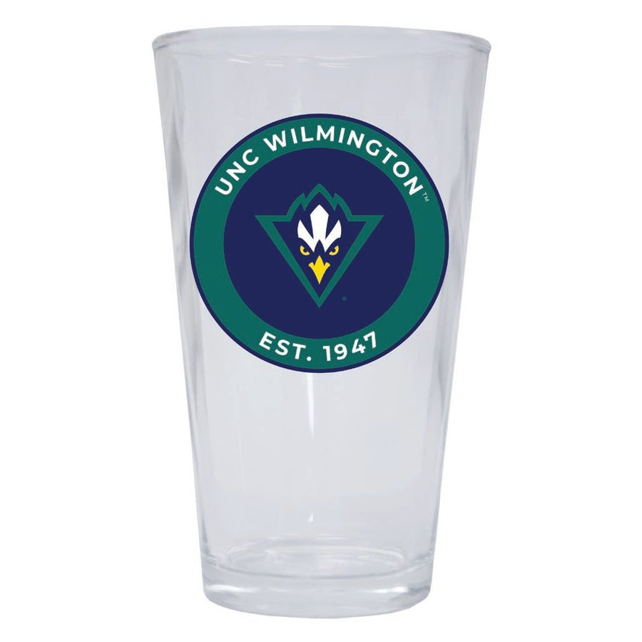 North Carolina Wilmington Seahawks 16 oz Pint Glass Circle Design Officially Licensed Collegiate Product Image 1