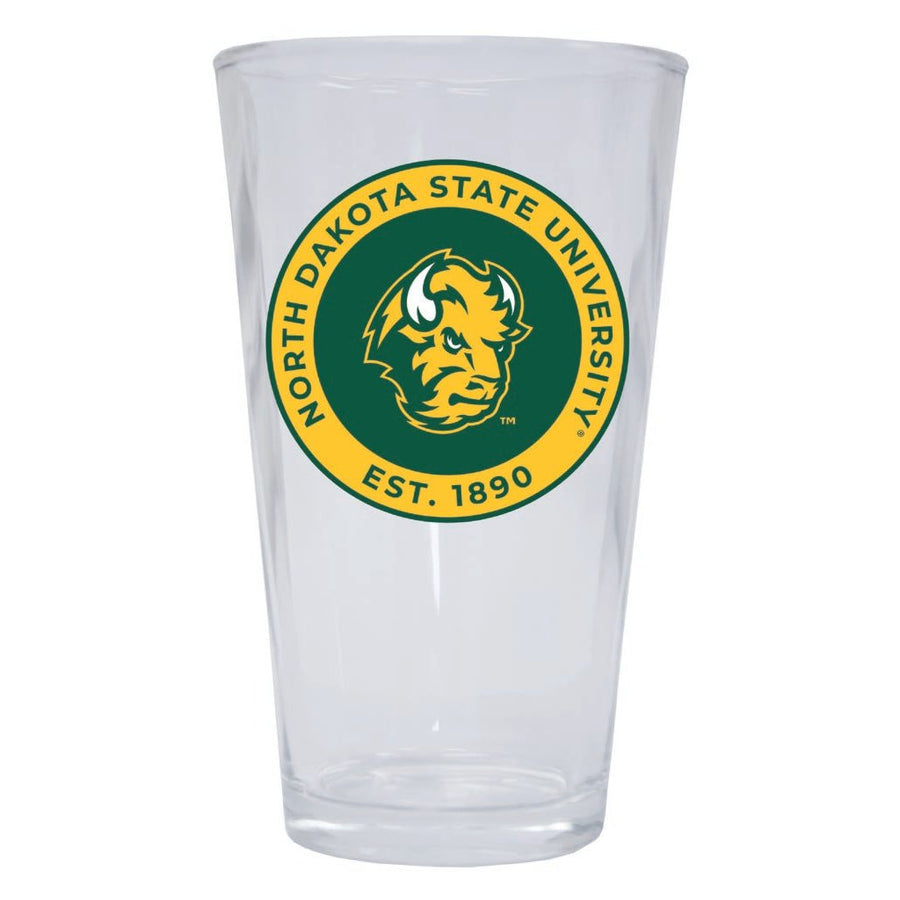 North Dakota State Bison 16 oz Pint Glass Circle Design Officially Licensed Collegiate Product Image 1