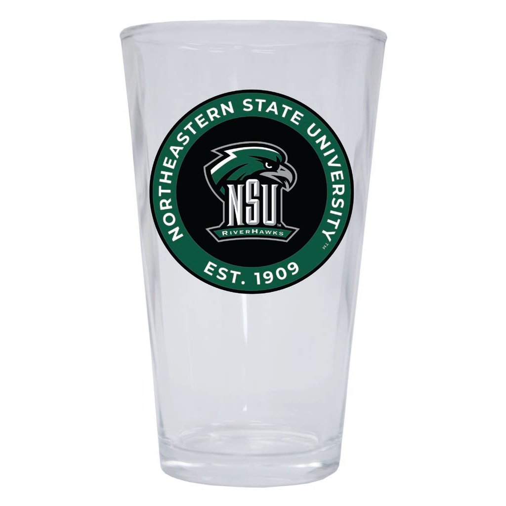 Northeastern State University Riverhawks 16 oz Pint Glass Circle Design Officially Licensed Collegiate Product Image 1