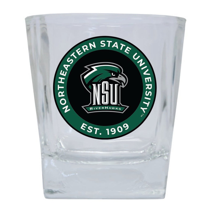 Northeastern State University Riverhawks 10 oz Whiskey Rocks Glass Circle Design Officially Licensed Collegiate Product Image 1