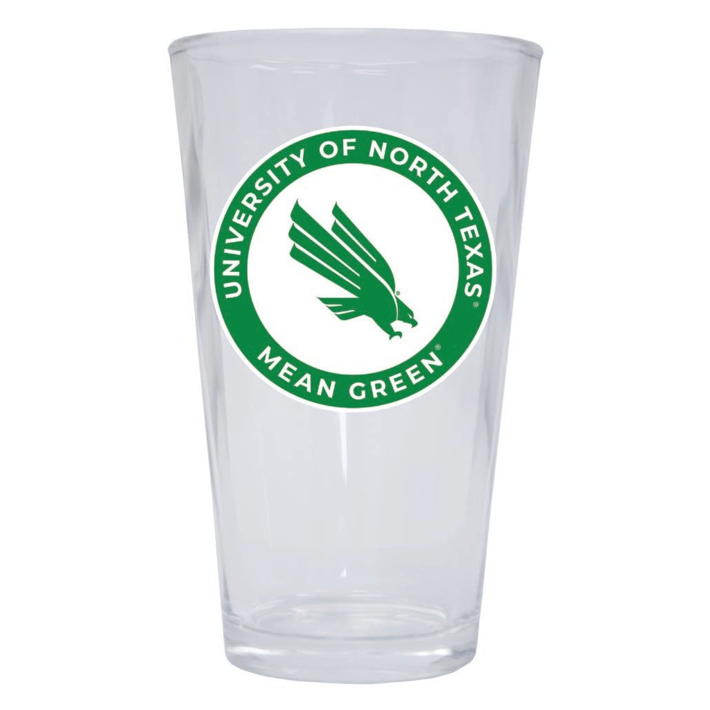 North Texas 16 oz Pint Glass Circle Design Officially Licensed Collegiate Product Image 1