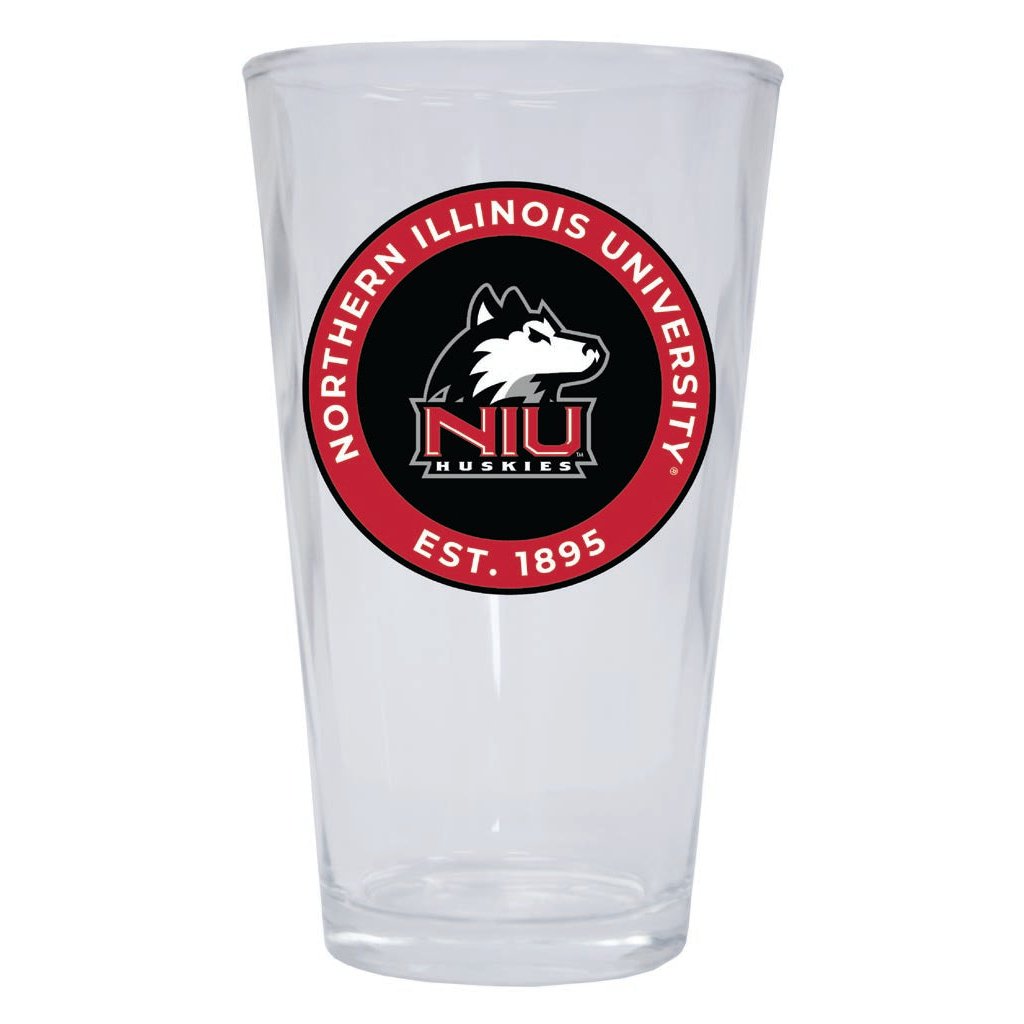 Northern Illinois Huskies 16 oz Pint Glass Circle Design Officially Licensed Collegiate Product Image 1