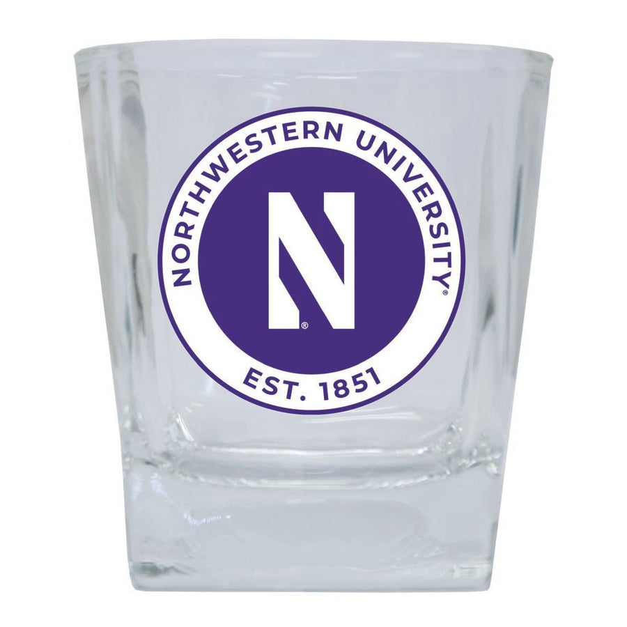 Northwestern University Wildcats 10 oz Whiskey Rocks Glass Circle Design Officially Licensed Collegiate Product Image 1