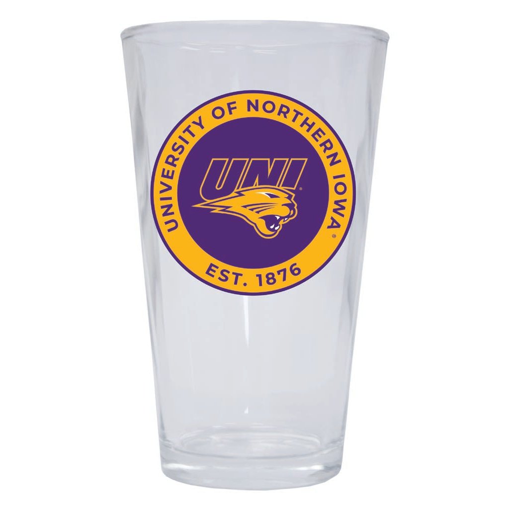 Northern Iowa Panthers 16 oz Pint Glass Circle Design Officially Licensed Collegiate Product Image 1