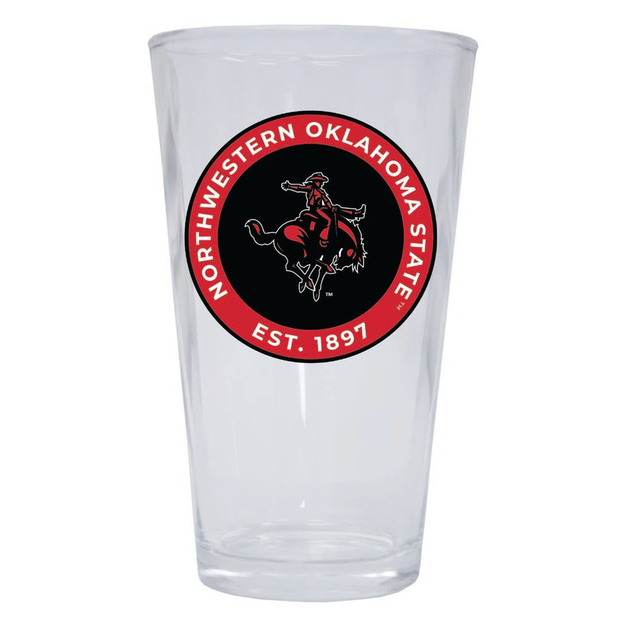 Northwestern Oklahoma State University 16 oz Pint Glass Circle Design Officially Licensed Collegiate Product Image 1