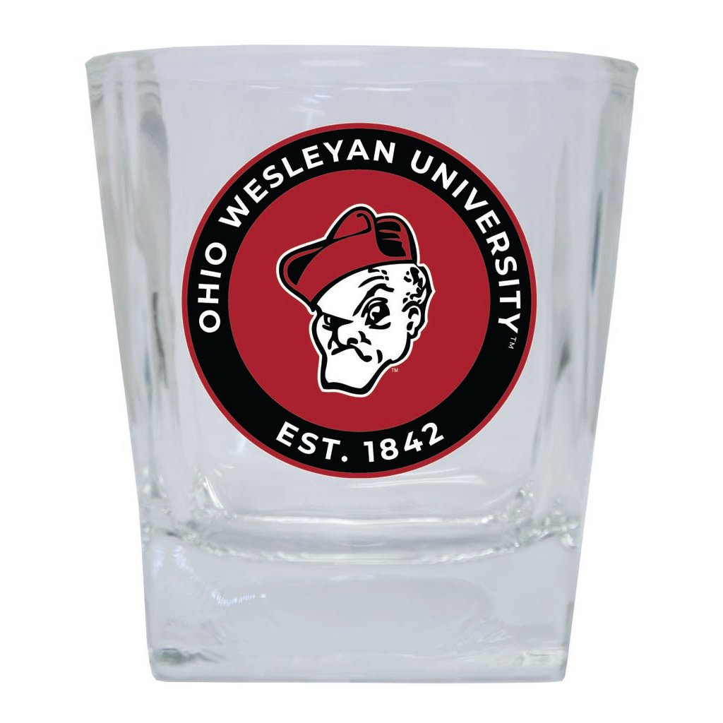 Ohio Wesleyan University 10 oz Whiskey Rocks Glass Circle Design Officially Licensed Collegiate Product Image 1