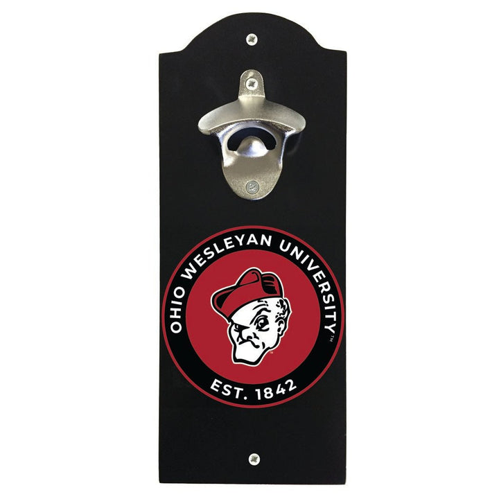 Ohio Wesleyan University Wall Mounted Bottle Opener Officially Licensed Collegiate Product Image 1