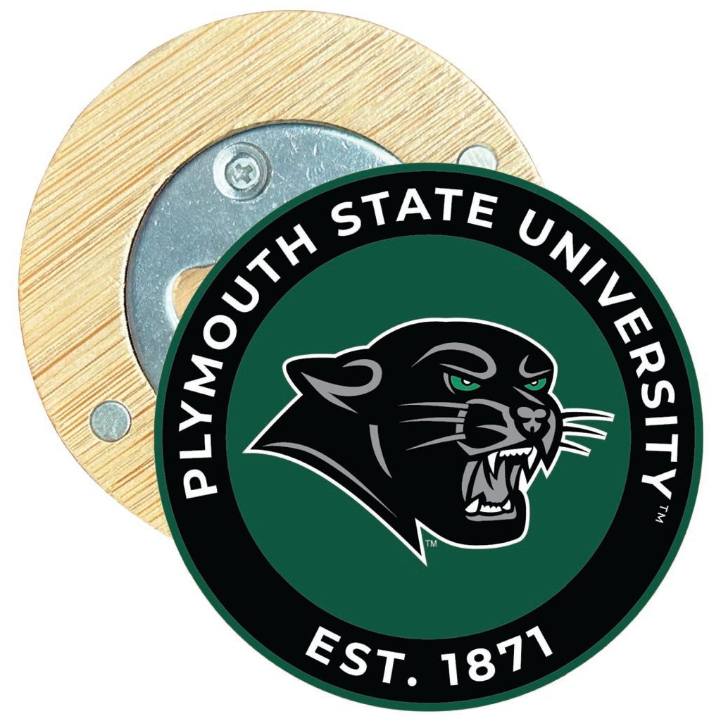 Plymouth State University Round Wood Magnetic Bottle Opener 2.5" Officially Licensed Collegiate Product Image 1