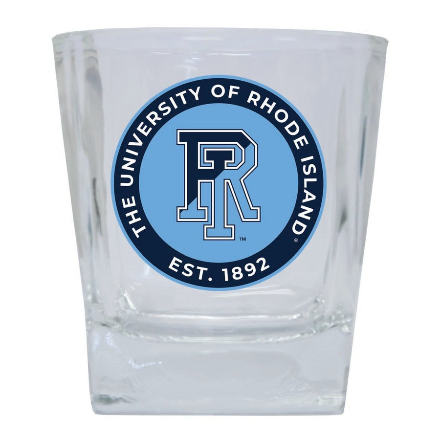 Rhode Island University 10 oz Whiskey Rocks Glass Circle Design Officially Licensed Collegiate Product Image 1