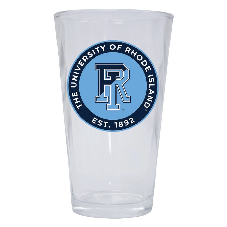 Rhode Island University 16 oz Pint Glass Circle Design Officially Licensed Collegiate Product Image 1