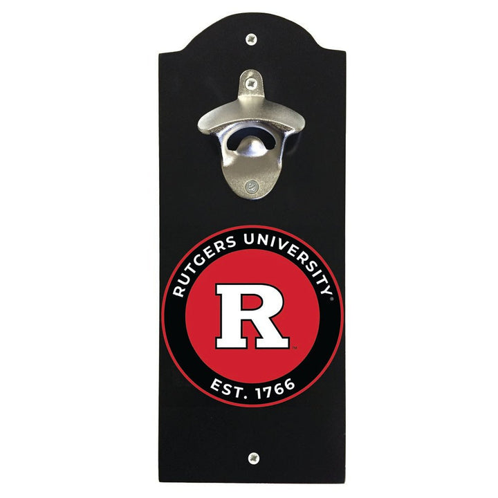 Rutgers Scarlet Knights Wall Mounted Bottle Opener Officially Licensed Collegiate Product Image 1