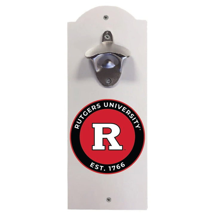 Rutgers Scarlet Knights Wall Mounted Bottle Opener Officially Licensed Collegiate Product Image 1