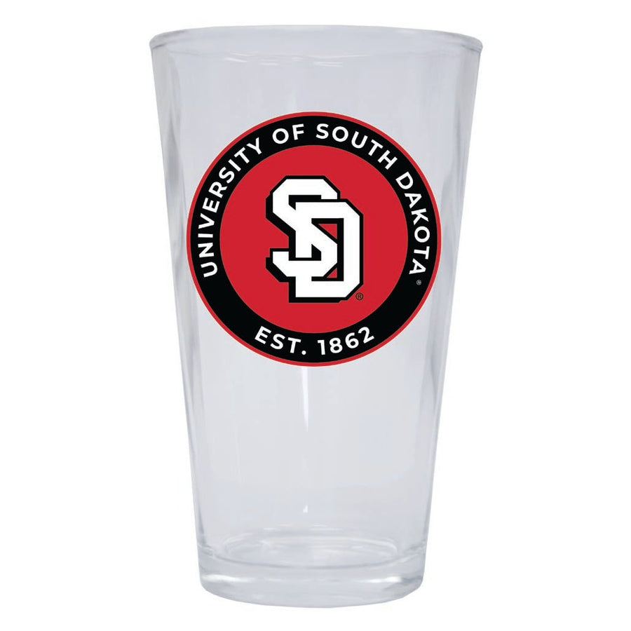 South Dakota Coyotes 16 oz Pint Glass Circle Design Officially Licensed Collegiate Product Image 1