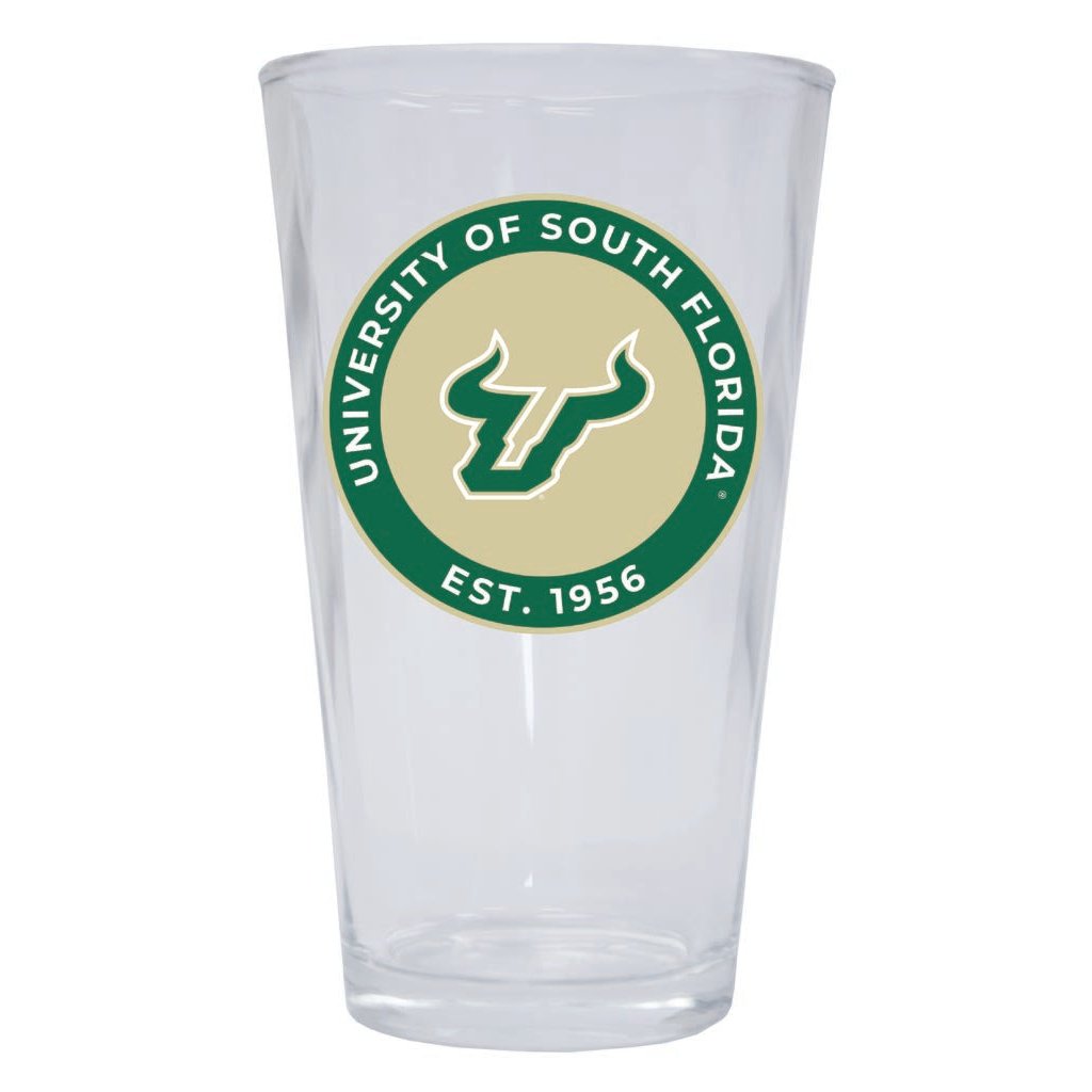 South Florida Bulls 16 oz Pint Glass Circle Design Officially Licensed Collegiate Product Image 1