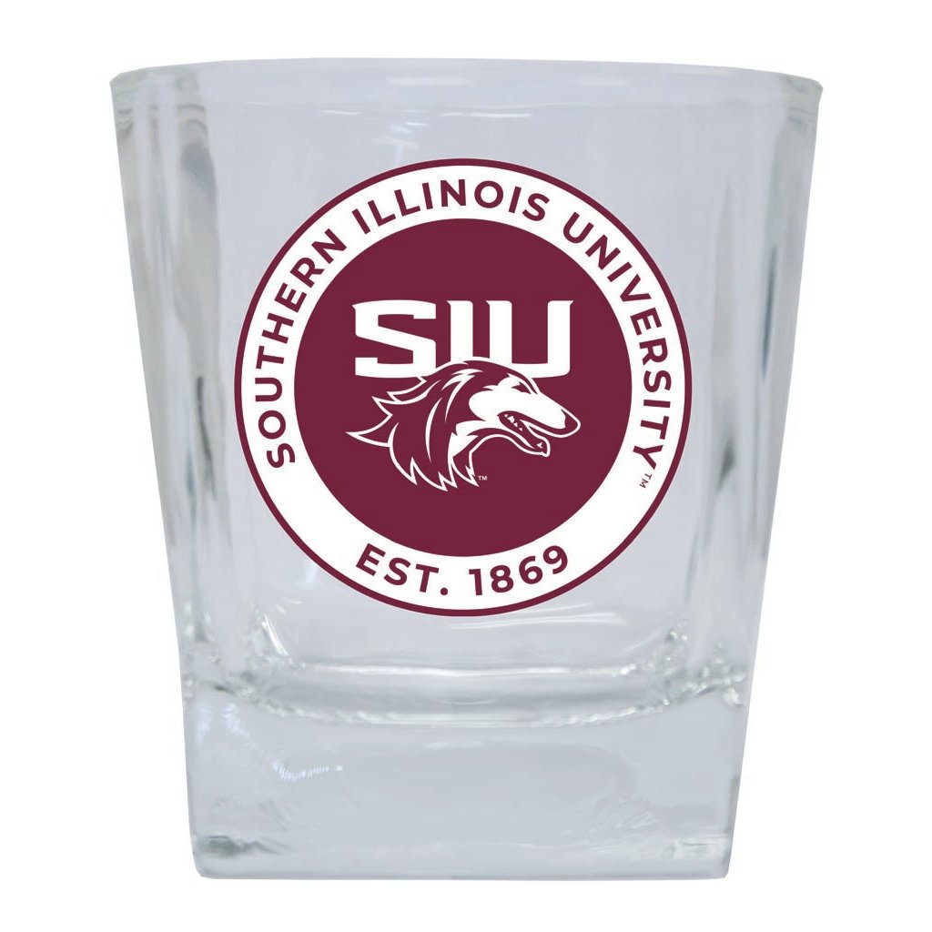 Southern Illinois Salukis 10 oz Whiskey Rocks Glass Circle Design Officially Licensed Collegiate Product Image 1